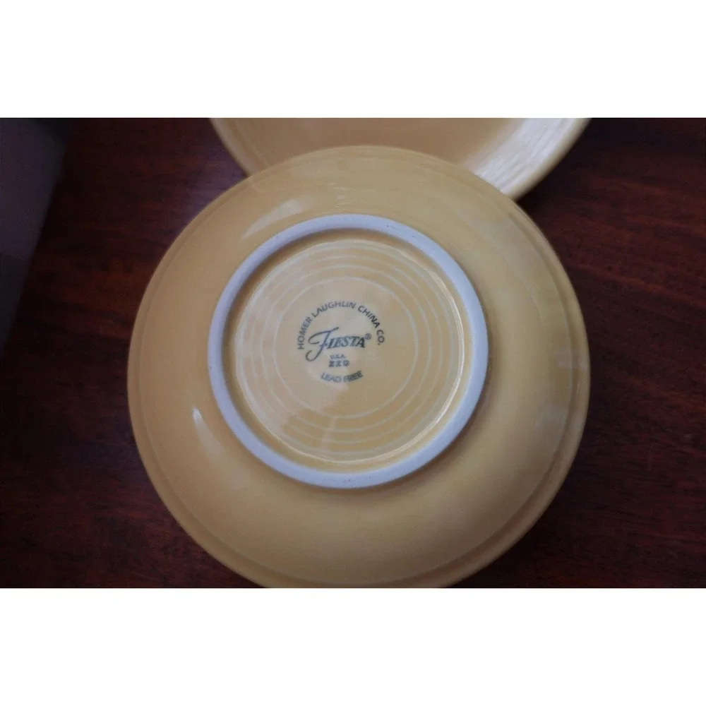 6 Homer Laughlin Fiesta Saucer Plates Canary Yellow‎ Vintage 6 inch Set of 6 USA
